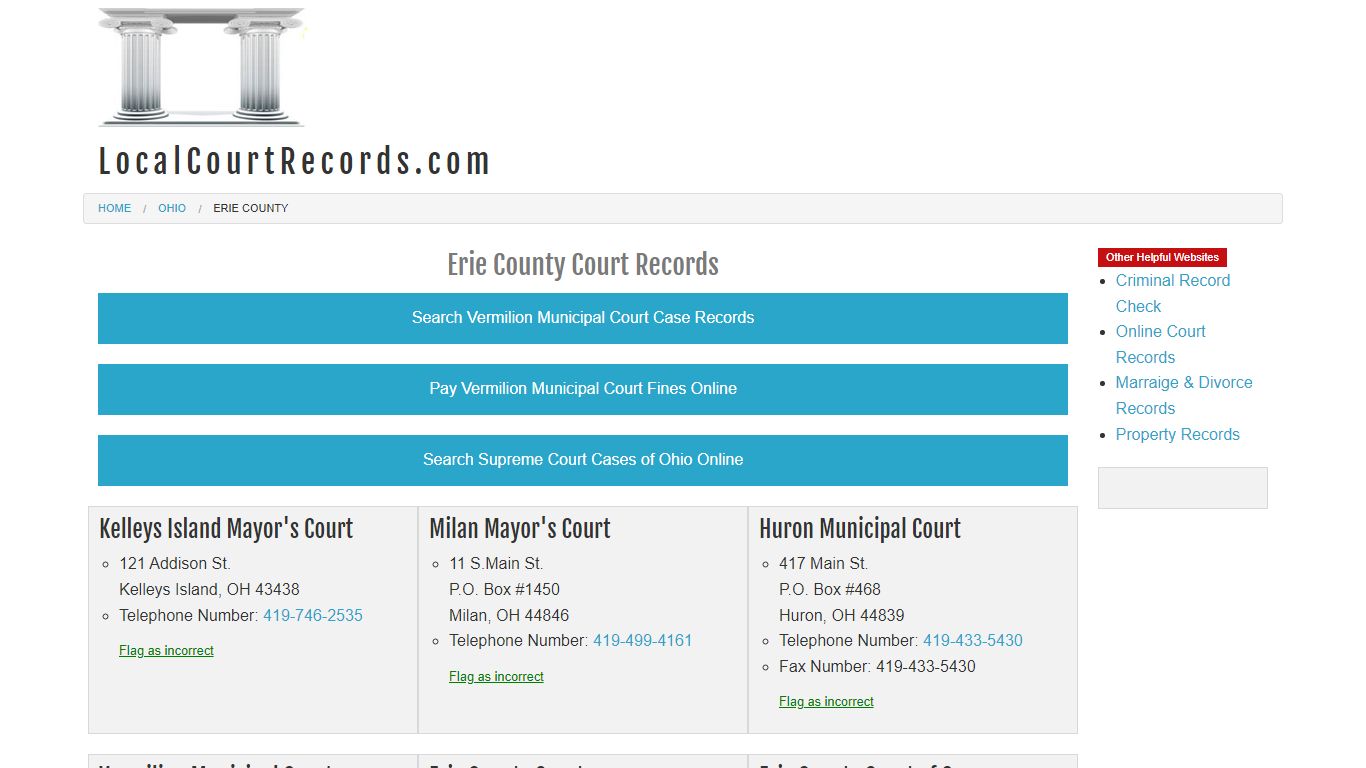 Erie County Court Records - Ohio